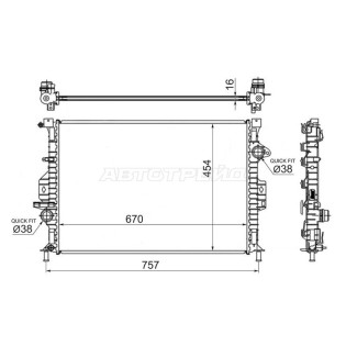 Радиатор FORD C-MAX  10-/FORD FOCUS III  1,6T/FORD GALAXY  06-/FORD KUGA 08-/FORD MONDEO IV 07-/S-MA SAT