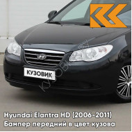 Бампер передний в цвет кузова Hyundai Elantra HD (2006-2011) S10 - STONE BLACK - Чёрный