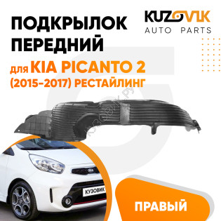 Подкрылок передний правый Kia Picanto 2 (2015-2017) рестайлинг KUZOVIK Подкрылок передний правый Kia Picanto 2 (2015-2017) рестайлинг KUZOVIK