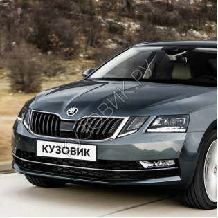 Бампер передний в цвет кузова Skoda Octavia A7   (2017-2021) рестайлинг Бампер передний в цвет кузова Skoda Octavia A7   (2017-2021) рестайлинг